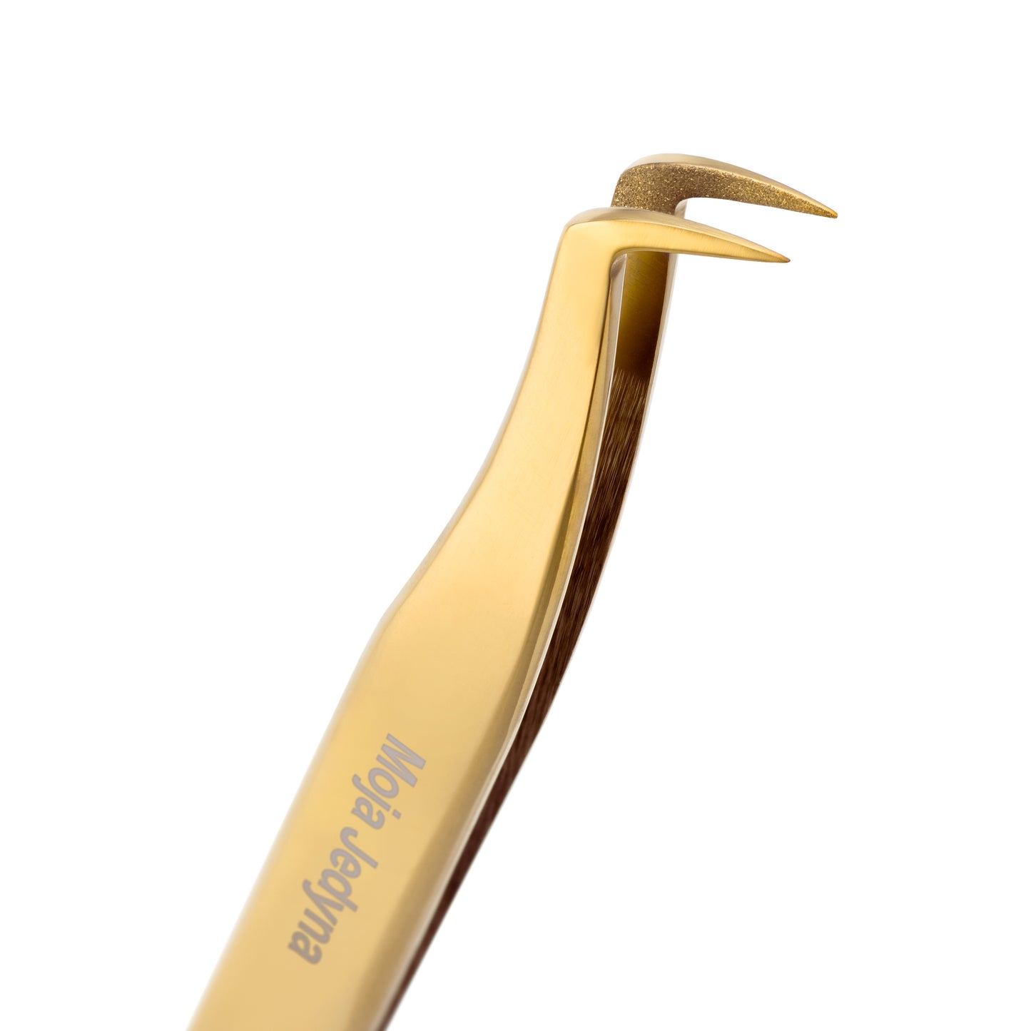 Gold eyelash extension tweezer designed for isolation and placement