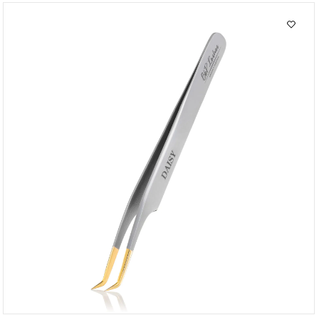 A stainless steel tweezer with a contoured, curved tip, branded with 'Daisy' on the side.