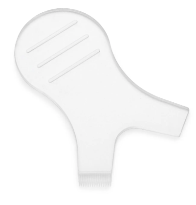 A Y-shaped lash lamination applicator made of plastic with differently shaped ends for lifting and pressing lashes onto a rod.