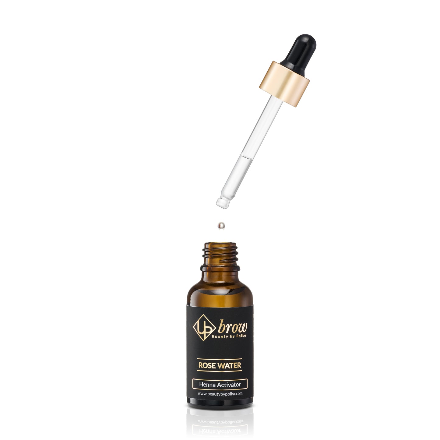 Rose water henna activator for eyebrow tinting