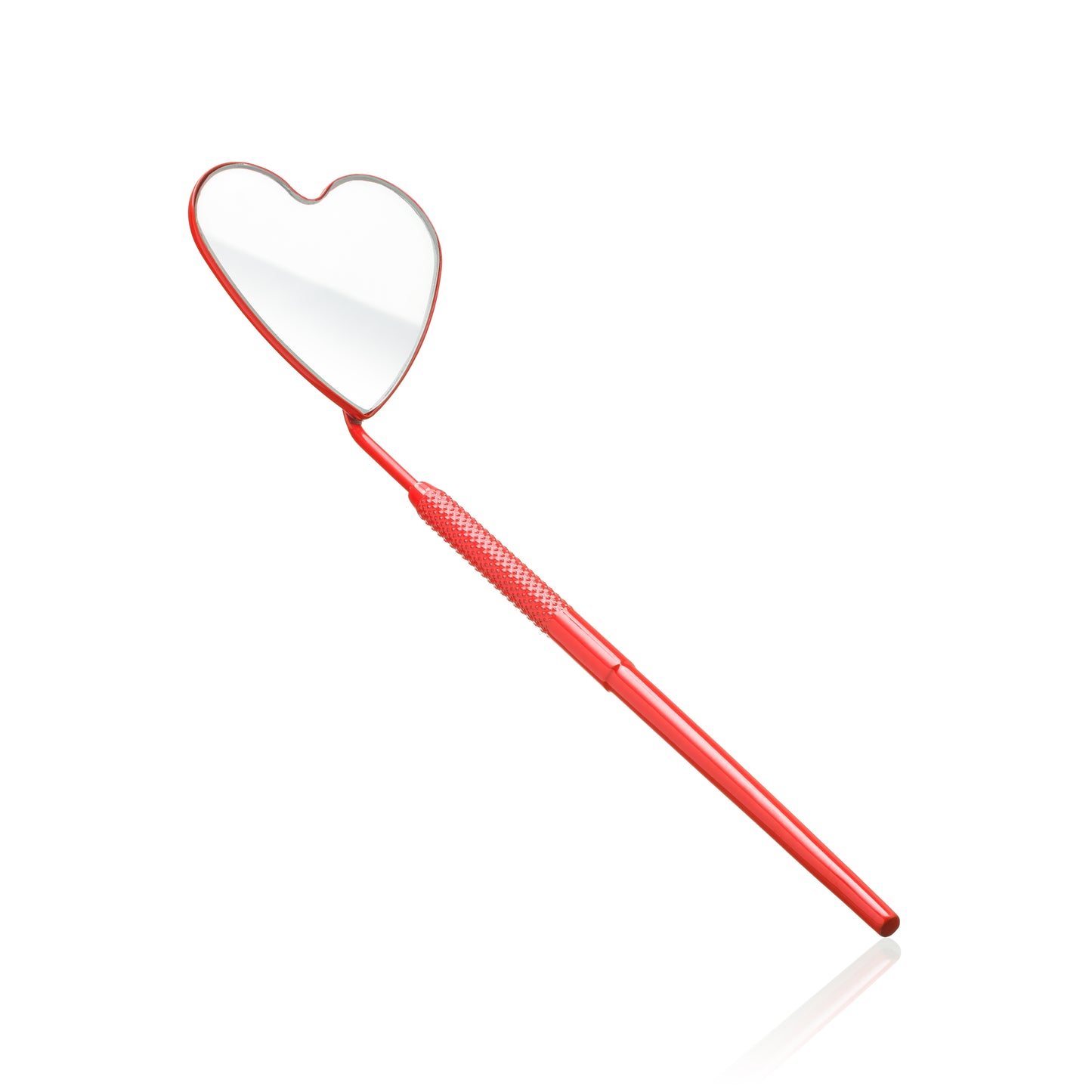 Red heart-shaped compact mirror by Beauty by Polka