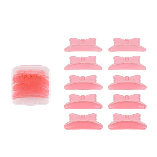 glueless silicone shields pink bow set for profesional beauty salons