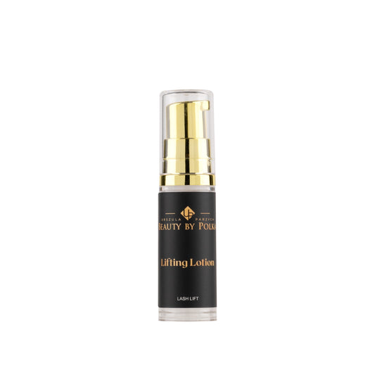 Lifting lotion bottle with gold cap for professionals