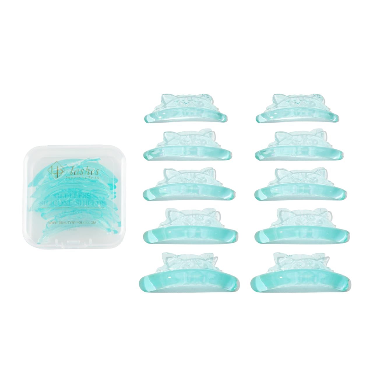 glueless silicone shields blue bear set for profesional beauty salons