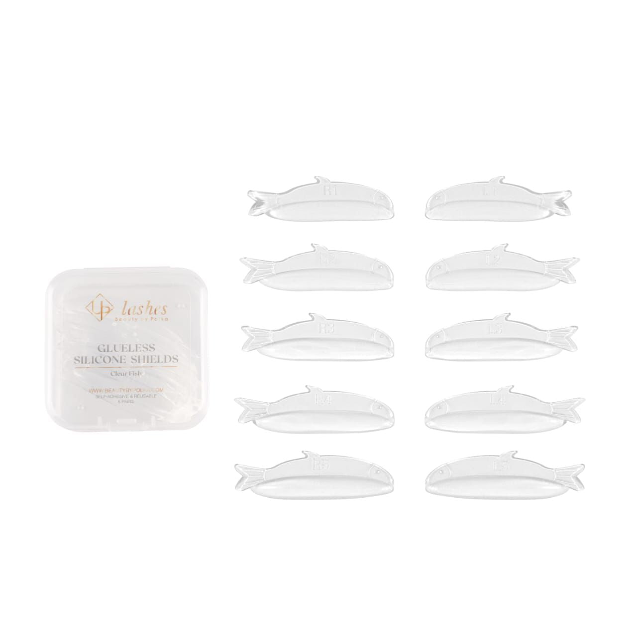 glueless silicone shields clear fish set for profesional beauty salons