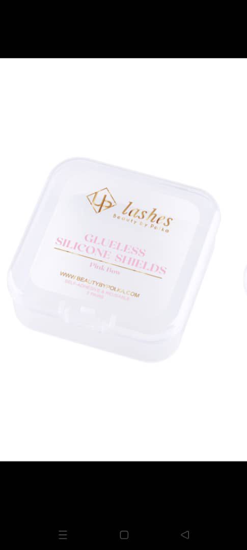 glueless silicone shields pink bow box for profesional beauty salons