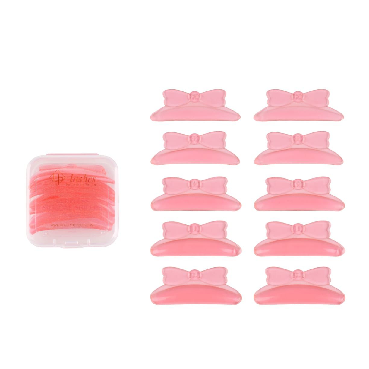 glueless silicone shields pink bow set for profesional beauty salons